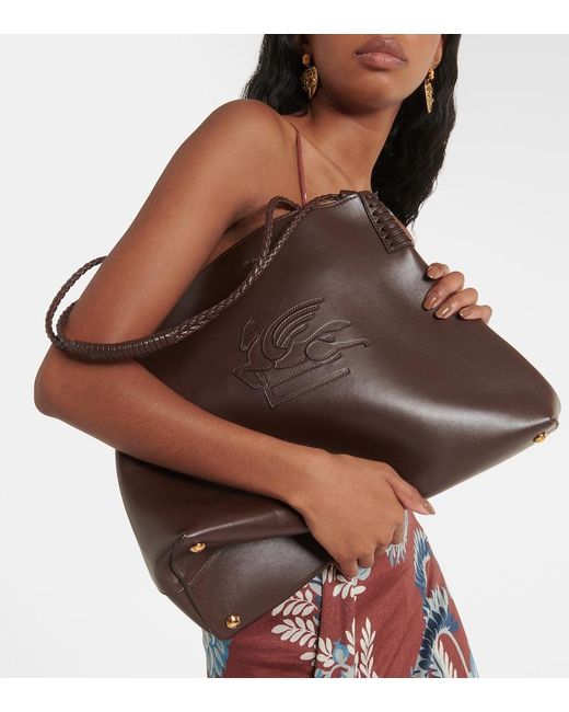 Etro Brown Libra Medium Leather Tote Bag
