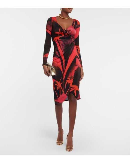 Louisa Ballou Red Summer Solstice Midi Dress