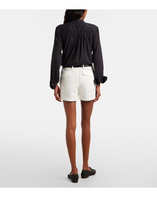 Nili Lotan White Utility Cotton Shorts