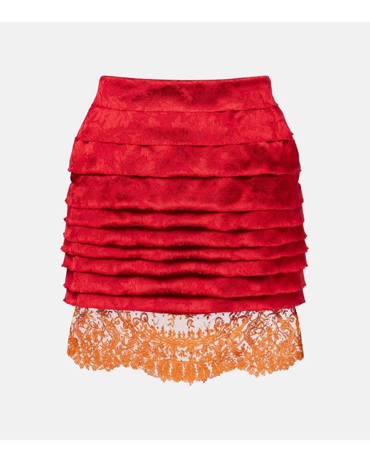 Minigonna di Saint Laurent in Red