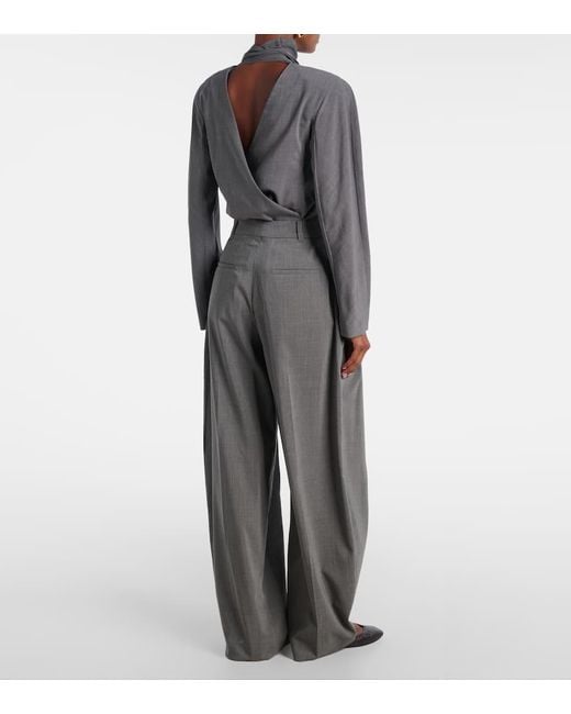 Jacquemus Gray Weite Hose Aus Wolle