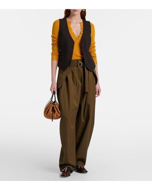 Ferragamo Brown Gancio Small Suede Bucket Bag