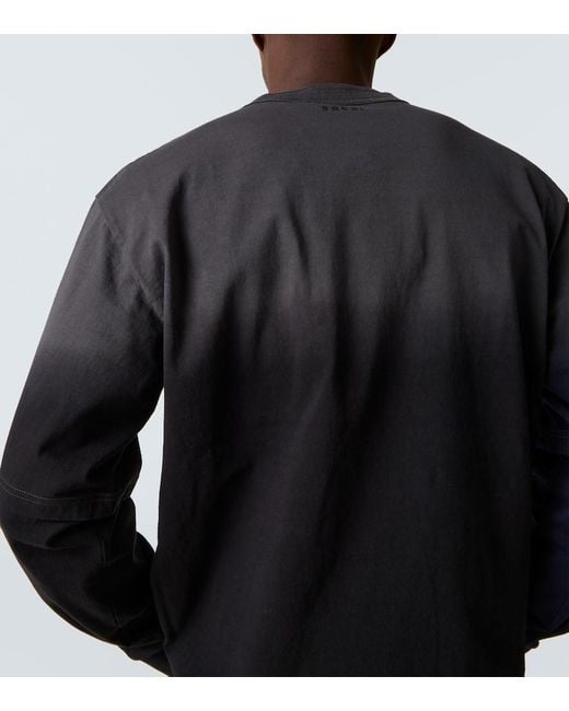 Sacai Black Dyed Cotton Sweatshirt for men