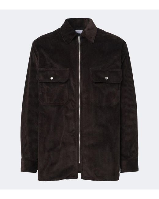 Bottega Veneta Black Cotton Corduroy Overshirt for men