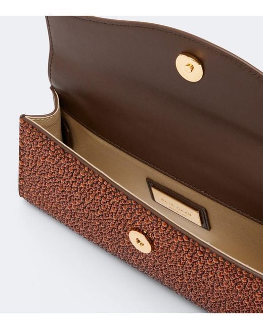 Elie Saab Brown Crystal-Embellished Clutch