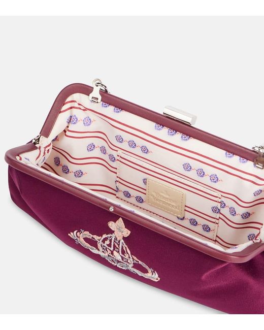 Vivienne Westwood Purple Bestickte Clutch Dorothy Aus Satin