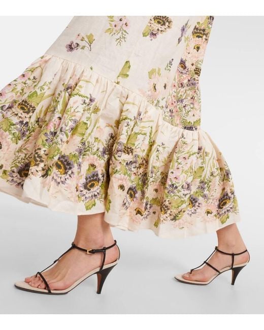 Robe Longue Holiday À Fleurs Zimmermann en coloris White