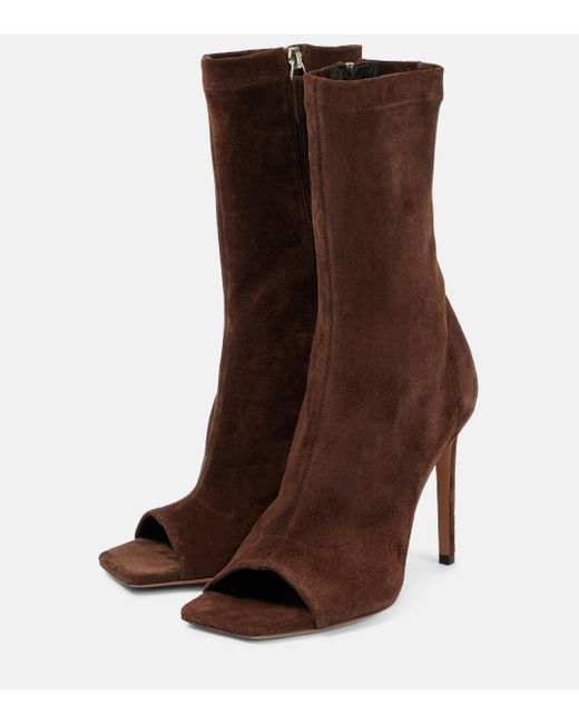 Paris Texas Brown Amanda Suede Ankle Boots