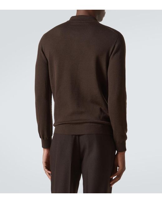 Saman Amel Brown Wool Sweater for men