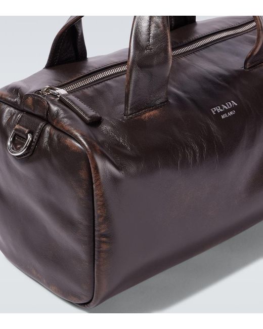 Prada Weekender Small Aus Leder in Black für Herren