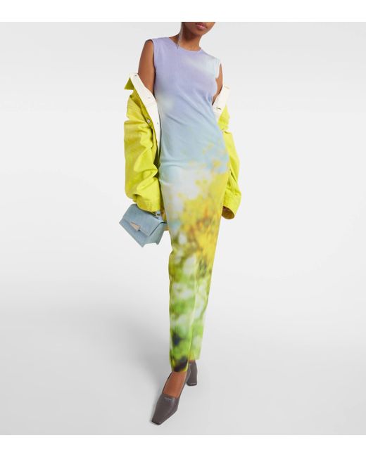 Acne Green Printed Maxi Dress