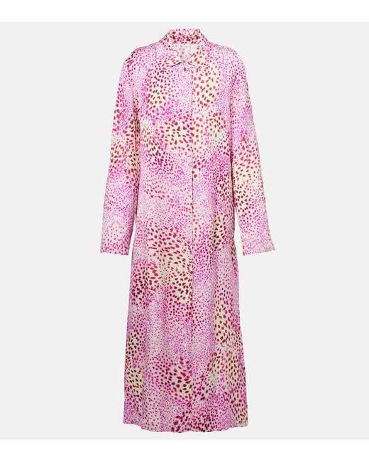 Dries Van Noten Pink Printed Jacquard Coat