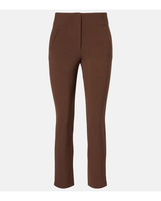 Veronica Beard Brown Stila Cropped Slim Pants