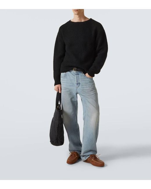 Visvim Black Logo Wool And Mohair-Blend Sweater for men