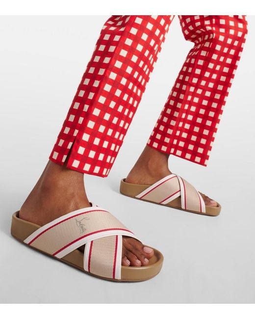 Christian Louboutin Pink Hot Cross Bizz Ribbon Sandals