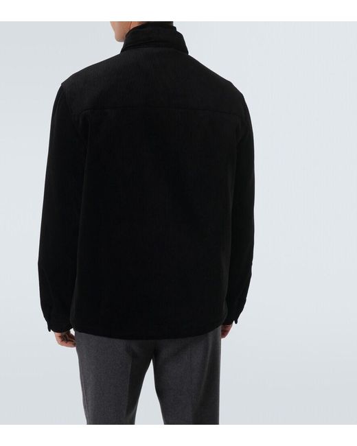 Prada Black Cotton Corduroy Overshirt for men