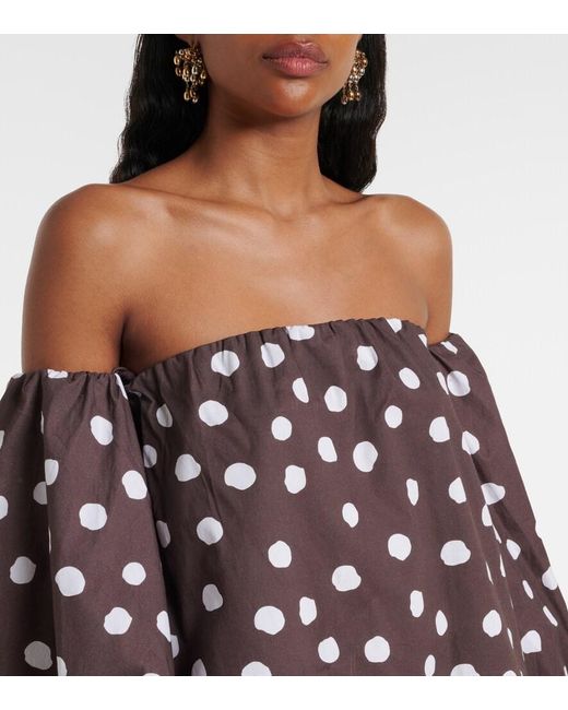 Adriana Degreas Multicolor Polka-Dot Cotton-Blend Minidress