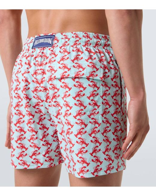 Vilebrequin Red Moorise Printed Swim Trunks for men
