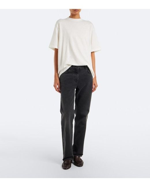 The Row Black Soft Ruched Leather Loafers