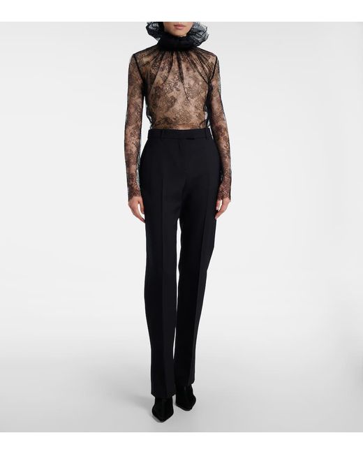 Alexander McQueen Blue Gerade Hose Aus Einem Wollgemisch