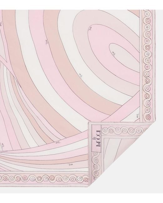 Emilio Pucci Pink Iride Silk Twill Scarf