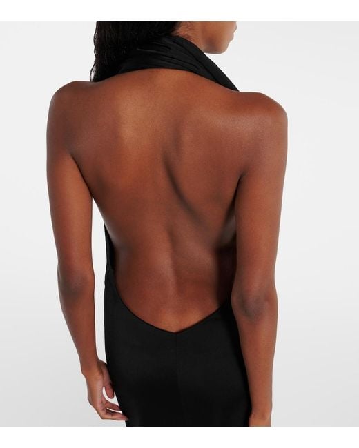 Khaite Black Roza Draped Jersey Gown