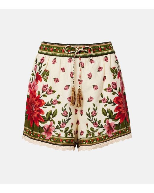 Farm Rio Red Shorts Wonder Rio Aus Einem Leinengemisch