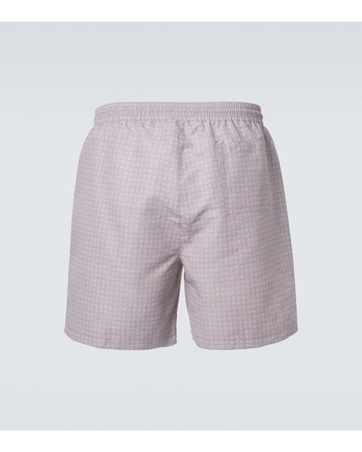 Brunello Cucinelli Purple Printed Swim Trunks for men