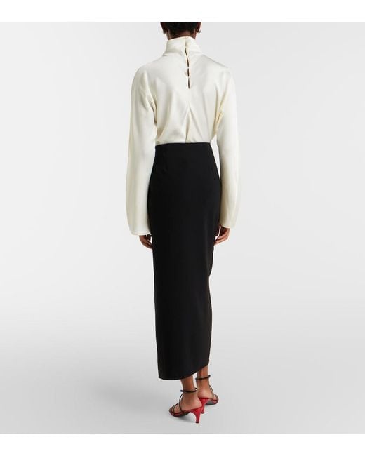 Proenza Schouler Black Cella Ruffled Crêpe Maxi Skirt