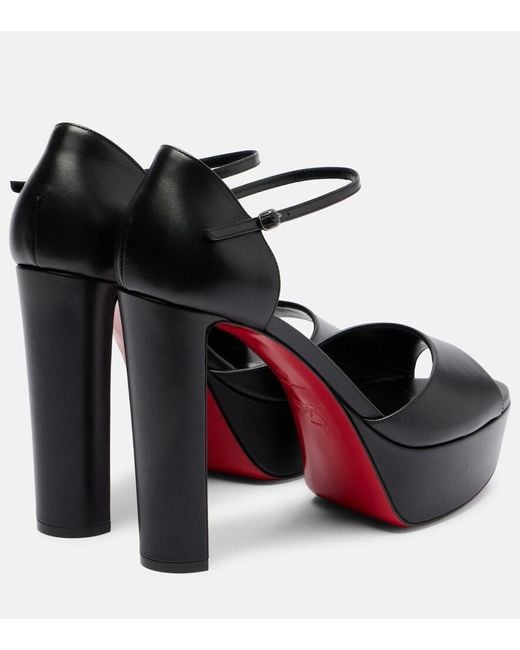 Christian Louboutin Black Sandaloo 130 Leather Heeled Sandals