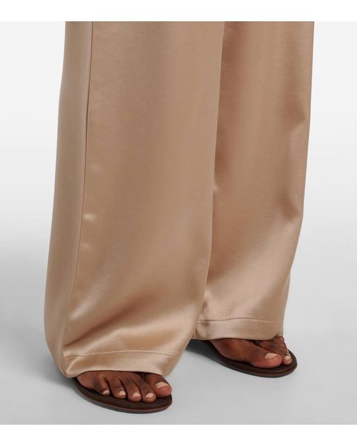 Leset Natural Weite Mid-Rise-Hose Barb Aus Satin