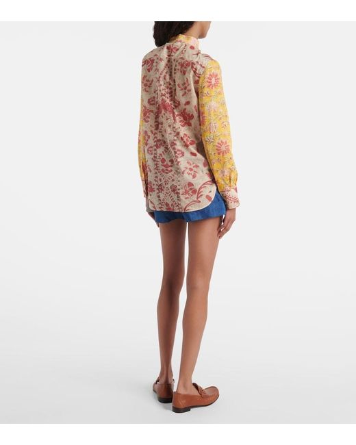 Valentino Orange Paisley Cotton Shirt