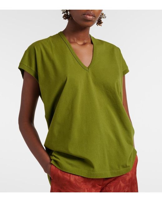 Dries Van Noten Green Cotton Jersey T-Shirt