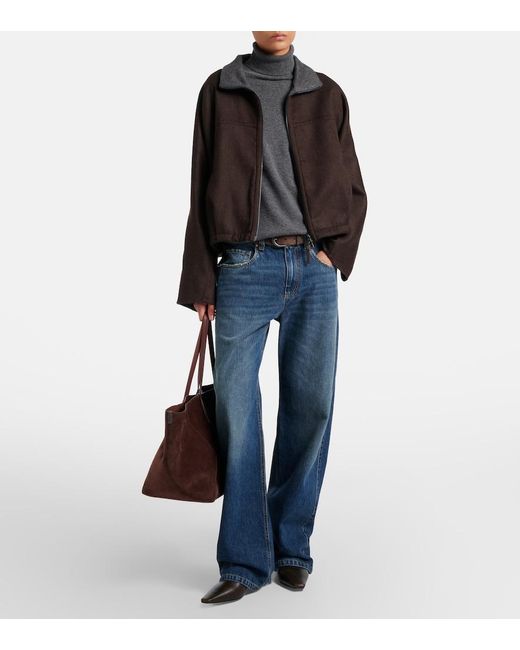 Brunello Cucinelli Black Monili Leather Ankle Boots