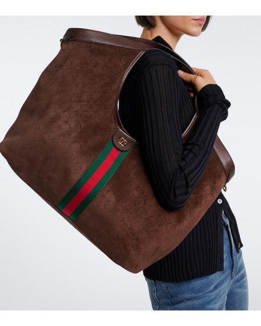 Shopper Giglio Large di Gucci in Brown