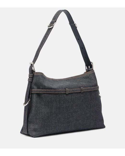 Givenchy Black Voyou Medium Denim Shoulder Bag