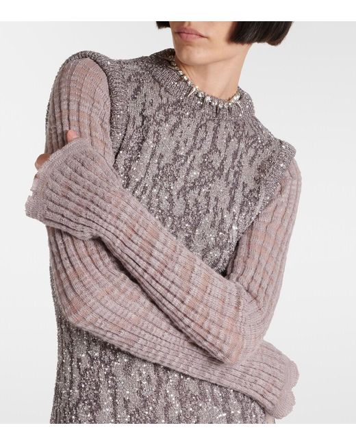 Acne Gray Sequined Jacquard Maxi Dress
