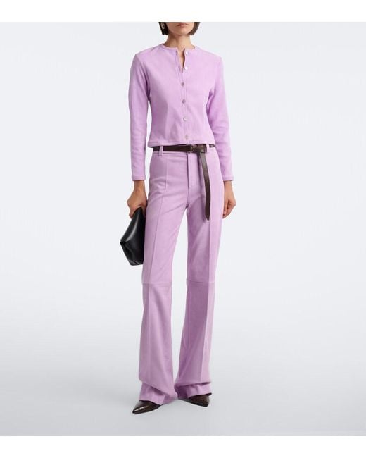 Stouls Purple Lizzy Suede Bootcut Pants