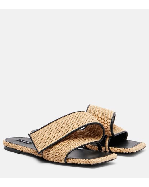 Givenchy Brown Twisted Ribbon Leather-Trimmed Sandals