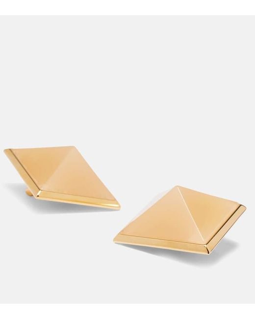 Saint Laurent Metallic Pyramid Earrings