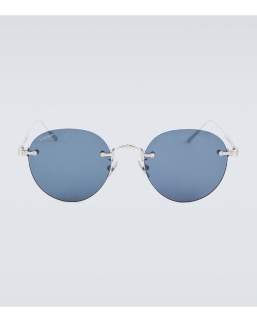 Cartier Blue Signature C De Cartier Round Sunglasses for men