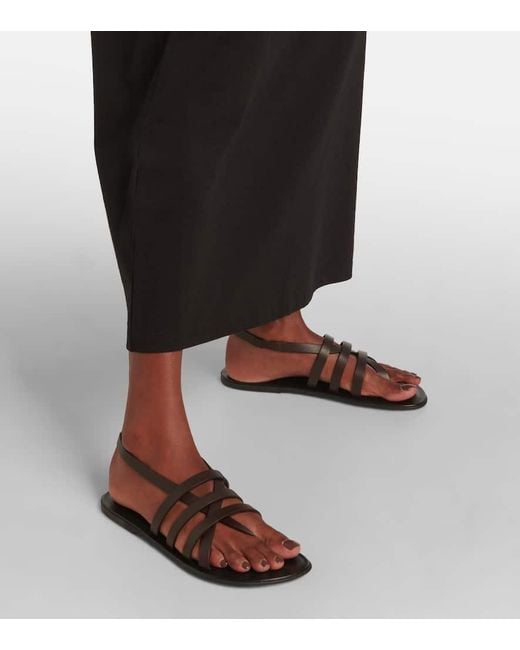 The Row◆Line Sandal in Leather 10mm The Row 10mm Line Leather Sandals in Black | Lyst Canada
