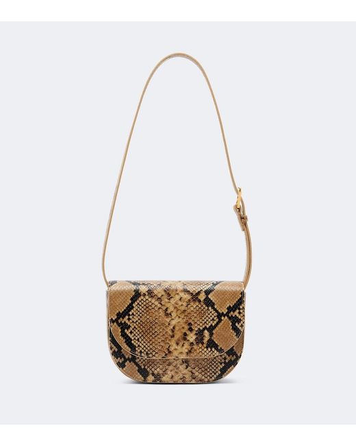 Nili Lotan White Francoise Snake-Effect Leather Crossbody Bag