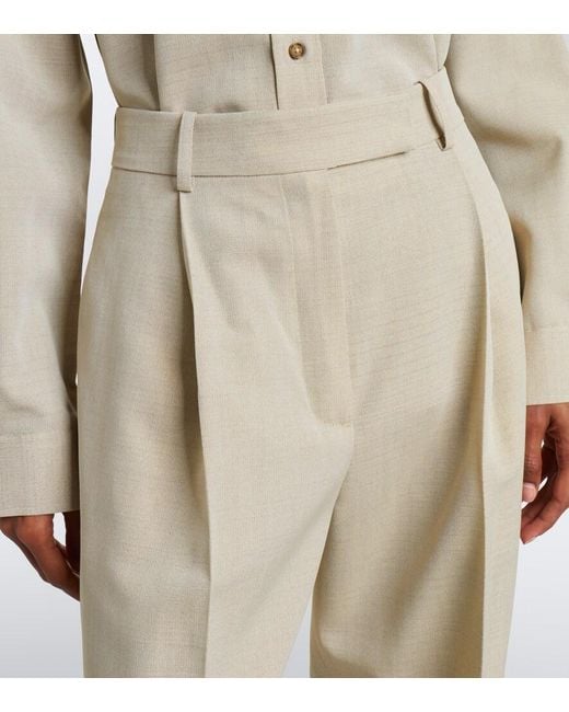 Rohe Natural Wool And Silk-Blend Straight Pants