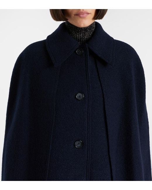 Totême  Blue Wool Boucle Cape