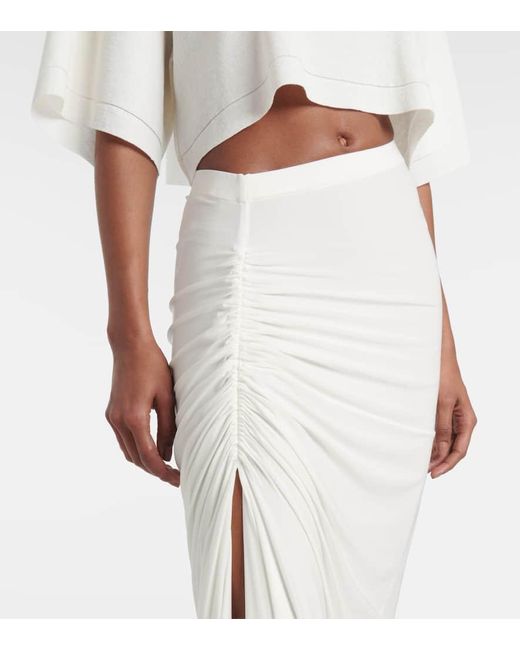 Alaïa White Maxirock Aus Jersey