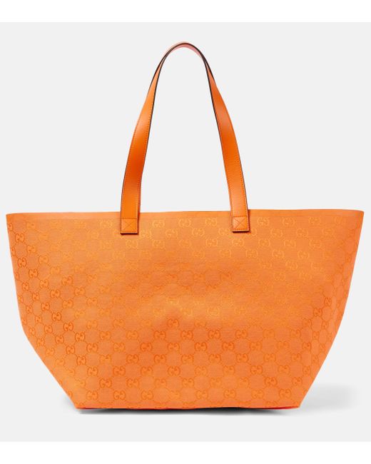 Gucci Orange Totissima Medium GG Canvas Tote Bag