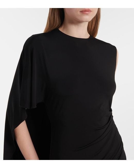 Stella McCartney Black Caped Ruched Gown