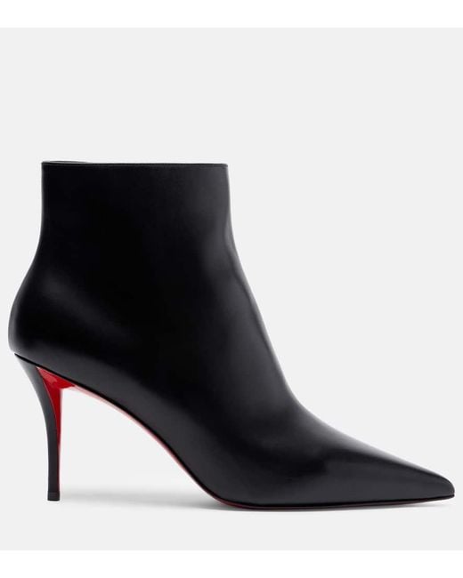 Christian Louboutin Black Miss Z 80 Leather Ankle Boots