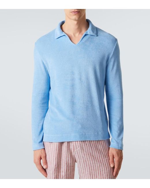 Fedeli Blue Peter Cotton Terry Polo Sweater for men